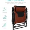 imageBest Choice Products Oversized Padded Zero Gravity Chair Folding Outdoor Patio Recliner XL Anti Gravity Lounger for Backyard wHeadrest Cup Holder Side Tray Polyester Mesh  BlackTanRustBlack