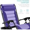 imageBest Choice Products Oversized Padded Zero Gravity Chair Folding Outdoor Patio Recliner XL Anti Gravity Lounger for Backyard wHeadrest Cup Holder Side Tray Polyester Mesh  BlackTanPurpleViolet