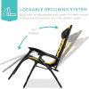 imageBest Choice Products Oversized Padded Zero Gravity Chair Folding Outdoor Patio Recliner XL Anti Gravity Lounger for Backyard wHeadrest Cup Holder Side Tray Polyester Mesh  BlackTanBlackYellow