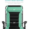 imageBest Choice Products Oversized Padded Zero Gravity Chair Folding Outdoor Patio Recliner XL Anti Gravity Lounger for Backyard wHeadrest Cup Holder Side Tray Polyester Mesh  BlackTanSeafoam GreenBlack