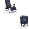 imageBest Choice Products Oversized Padded Zero Gravity Chair Folding Outdoor Patio Recliner XL Anti Gravity Lounger for Backyard wHeadrest Cup Holder Side Tray Polyester Mesh  BlackTanNavyGray