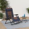 imageBest Choice Products Oversized Padded Zero Gravity Chair Folding Outdoor Patio Recliner XL Anti Gravity Lounger for Backyard wHeadrest Cup Holder Side Tray Polyester Mesh  BlackTanNavyBrown