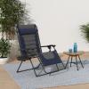 imageBest Choice Products Oversized Padded Zero Gravity Chair Folding Outdoor Patio Recliner XL Anti Gravity Lounger for Backyard wHeadrest Cup Holder Side Tray Polyester Mesh  BlackTanNavyGray