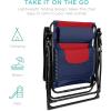 imageBest Choice Products Oversized Padded Zero Gravity Chair Folding Outdoor Patio Recliner XL Anti Gravity Lounger for Backyard wHeadrest Cup Holder Side Tray Polyester Mesh  BlackTanNavyRed