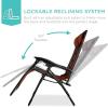 imageBest Choice Products Oversized Padded Zero Gravity Chair Folding Outdoor Patio Recliner XL Anti Gravity Lounger for Backyard wHeadrest Cup Holder Side Tray Polyester Mesh  BlackTanRustBlack