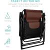 imageBest Choice Products Oversized Padded Zero Gravity Chair Folding Outdoor Patio Recliner XL Anti Gravity Lounger for Backyard wHeadrest Cup Holder Side Tray Polyester Mesh  BlackTanBlackBrown