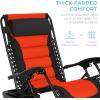 imageBest Choice Products Oversized Padded Zero Gravity Chair Folding Outdoor Patio Recliner XL Anti Gravity Lounger for Backyard wHeadrest Cup Holder Side Tray Polyester Mesh  BlackTanBlackOrange