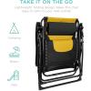 imageBest Choice Products Oversized Padded Zero Gravity Chair Folding Outdoor Patio Recliner XL Anti Gravity Lounger for Backyard wHeadrest Cup Holder Side Tray Polyester Mesh  BlackTanBlackYellow