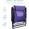 imageBest Choice Products Oversized Padded Zero Gravity Chair Folding Outdoor Patio Recliner XL Anti Gravity Lounger for Backyard wHeadrest Cup Holder Side Tray Polyester Mesh  BlackTanPurpleViolet