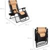 imageBest Choice Products Oversized Padded Zero Gravity Chair Folding Outdoor Patio Recliner XL Anti Gravity Lounger for Backyard wHeadrest Cup Holder Side Tray Polyester Mesh  BlackTanBlackTan