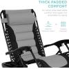imageBest Choice Products Oversized Padded Zero Gravity Chair Folding Outdoor Patio Recliner XL Anti Gravity Lounger for Backyard wHeadrest Cup Holder Side Tray Polyester Mesh  BlackTanBlackGray