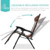 imageBest Choice Products Oversized Padded Zero Gravity Chair Folding Outdoor Patio Recliner XL Anti Gravity Lounger for Backyard wHeadrest Cup Holder Side Tray Polyester Mesh  BlackTanBrownOyster