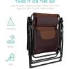 imageBest Choice Products Oversized Padded Zero Gravity Chair Folding Outdoor Patio Recliner XL Anti Gravity Lounger for Backyard wHeadrest Cup Holder Side Tray Polyester Mesh  BlackTanEspressoCaramel
