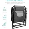 imageBest Choice Products Oversized Padded Zero Gravity Chair Folding Outdoor Patio Recliner XL Anti Gravity Lounger for Backyard wHeadrest Cup Holder Side Tray Polyester Mesh  BlackTanGrayLight Gray