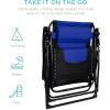 imageBest Choice Products Oversized Padded Zero Gravity Chair Folding Outdoor Patio Recliner XL Anti Gravity Lounger for Backyard wHeadrest Cup Holder Side Tray Polyester Mesh  BlackTanBlackBlue