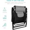imageBest Choice Products Oversized Padded Zero Gravity Chair Folding Outdoor Patio Recliner XL Anti Gravity Lounger for Backyard wHeadrest Cup Holder Side Tray Polyester Mesh  BlackTanBlackGray