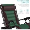 imageBest Choice Products Oversized Padded Zero Gravity Chair Folding Outdoor Patio Recliner XL Anti Gravity Lounger for Backyard wHeadrest Cup Holder Side Tray Polyester Mesh  BlackTanEspressoGreen