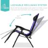 imageBest Choice Products Oversized Padded Zero Gravity Chair Folding Outdoor Patio Recliner XL Anti Gravity Lounger for Backyard wHeadrest Cup Holder Side Tray Polyester Mesh  BlackTanBlackPurple