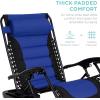 imageBest Choice Products Oversized Padded Zero Gravity Chair Folding Outdoor Patio Recliner XL Anti Gravity Lounger for Backyard wHeadrest Cup Holder Side Tray Polyester Mesh  BlackTanBlackBlue
