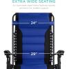imageBest Choice Products Oversized Padded Zero Gravity Chair Folding Outdoor Patio Recliner XL Anti Gravity Lounger for Backyard wHeadrest Cup Holder Side Tray Polyester Mesh  BlackTanBlackBlue