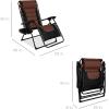 imageBest Choice Products Oversized Padded Zero Gravity Chair Folding Outdoor Patio Recliner XL Anti Gravity Lounger for Backyard wHeadrest Cup Holder Side Tray Polyester Mesh  BlackTanBlackBrown