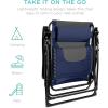 imageBest Choice Products Oversized Padded Zero Gravity Chair Folding Outdoor Patio Recliner XL Anti Gravity Lounger for Backyard wHeadrest Cup Holder Side Tray Polyester Mesh  BlackTanNavyGray