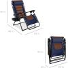 imageBest Choice Products Oversized Padded Zero Gravity Chair Folding Outdoor Patio Recliner XL Anti Gravity Lounger for Backyard wHeadrest Cup Holder Side Tray Polyester Mesh  BlackTanNavyBrown