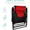 imageBest Choice Products Oversized Padded Zero Gravity Chair Folding Outdoor Patio Recliner XL Anti Gravity Lounger for Backyard wHeadrest Cup Holder Side Tray Polyester Mesh  BlackTanRed  Black
