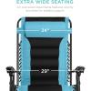 imageBest Choice Products Oversized Padded Zero Gravity Chair Folding Outdoor Patio Recliner XL Anti Gravity Lounger for Backyard wHeadrest Cup Holder Side Tray Polyester Mesh  BlackTanLight BlueBlack