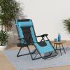 imageBest Choice Products Oversized Padded Zero Gravity Chair Folding Outdoor Patio Recliner XL Anti Gravity Lounger for Backyard wHeadrest Cup Holder Side Tray Polyester Mesh  BlackTanLight BlueBlack