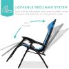 imageBest Choice Products Oversized Padded Zero Gravity Chair Folding Outdoor Patio Recliner XL Anti Gravity Lounger for Backyard wHeadrest Cup Holder Side Tray Polyester Mesh  BlackTanBlackSky Blue