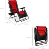 imageBest Choice Products Oversized Padded Zero Gravity Chair Folding Outdoor Patio Recliner XL Anti Gravity Lounger for Backyard wHeadrest Cup Holder Side Tray Polyester Mesh  BlackTanRed  Black
