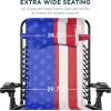 imageBest Choice Products Oversized Zero Gravity Chair Folding Outdoor Patio Lounge Recliner wCup Holder Accessory Tray Pillow  TanAmerican Flag