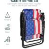 imageBest Choice Products Oversized Zero Gravity Chair Folding Outdoor Patio Lounge Recliner wCup Holder Accessory Tray Pillow  TanAmerican Flag