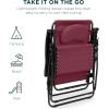 imageBest Choice Products Oversized Zero Gravity Chair Folding Outdoor Patio Lounge Recliner wCup Holder Accessory Tray Pillow  TanBurgundy