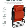 imageBest Choice Products Oversized Zero Gravity Chair Folding Outdoor Patio Lounge Recliner wCup Holder Accessory Tray Pillow  TanBurnt Orange