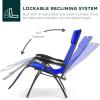 imageBest Choice Products Oversized Zero Gravity Chair Folding Outdoor Patio Lounge Recliner wCup Holder Accessory Tray Pillow  TanCobalt Blue
