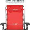 imageBest Choice Products Oversized Zero Gravity Chair Folding Outdoor Patio Lounge Recliner wCup Holder Accessory Tray Pillow  TanCrimson Red