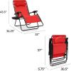 imageBest Choice Products Oversized Zero Gravity Chair Folding Outdoor Patio Lounge Recliner wCup Holder Accessory Tray Pillow  TanCrimson Red