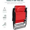 imageBest Choice Products Oversized Zero Gravity Chair Folding Outdoor Patio Lounge Recliner wCup Holder Accessory Tray Pillow  TanCrimson Red