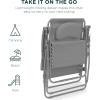 imageBest Choice Products Oversized Zero Gravity Chair Folding Outdoor Patio Lounge Recliner wCup Holder Accessory Tray Pillow  TanDove Gray