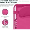 imageBest Choice Products Oversized Zero Gravity Chair Folding Outdoor Patio Lounge Recliner wCup Holder Accessory Tray Pillow  TanHot Pink