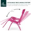 imageBest Choice Products Oversized Zero Gravity Chair Folding Outdoor Patio Lounge Recliner wCup Holder Accessory Tray Pillow  TanHot Pink
