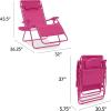 imageBest Choice Products Oversized Zero Gravity Chair Folding Outdoor Patio Lounge Recliner wCup Holder Accessory Tray Pillow  TanHot Pink
