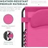 imageBest Choice Products Oversized Zero Gravity Chair Folding Outdoor Patio Lounge Recliner wCup Holder Accessory Tray Pillow  TanHot PinkBlack