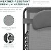 imageBest Choice Products Oversized Zero Gravity Chair Folding Outdoor Patio Lounge Recliner wCup Holder Accessory Tray Pillow  TanIce Gray