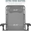 imageBest Choice Products Oversized Zero Gravity Chair Folding Outdoor Patio Lounge Recliner wCup Holder Accessory Tray Pillow  TanIce Gray