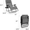 imageBest Choice Products Oversized Zero Gravity Chair Folding Outdoor Patio Lounge Recliner wCup Holder Accessory Tray Pillow  TanIce Gray