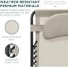 imageBest Choice Products Oversized Zero Gravity Chair Folding Outdoor Patio Lounge Recliner wCup Holder Accessory Tray Pillow  TanIvory