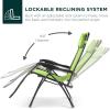imageBest Choice Products Oversized Zero Gravity Chair Folding Outdoor Patio Lounge Recliner wCup Holder Accessory Tray Pillow  TanLime Green